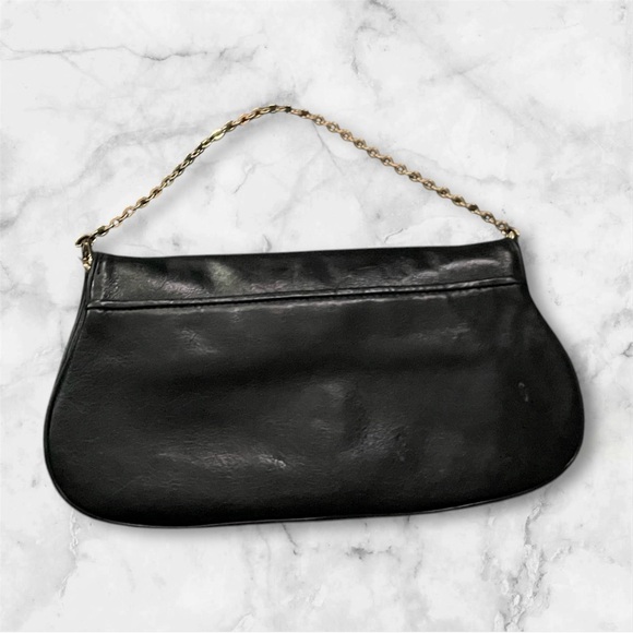 Tory Burch Black and Gold Clutch with Chain Strap - Picture 3 of 5